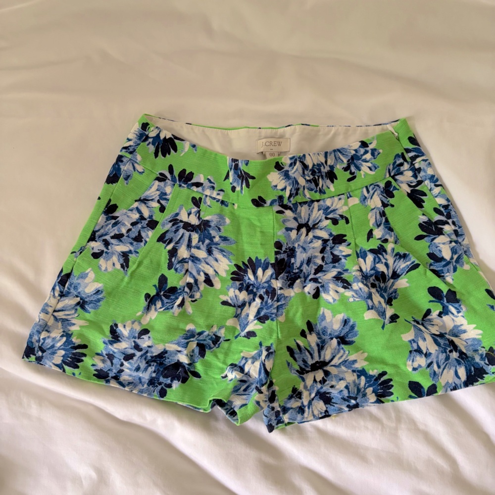 Jcrew Cotton/Linen Floral Shorts Size 00